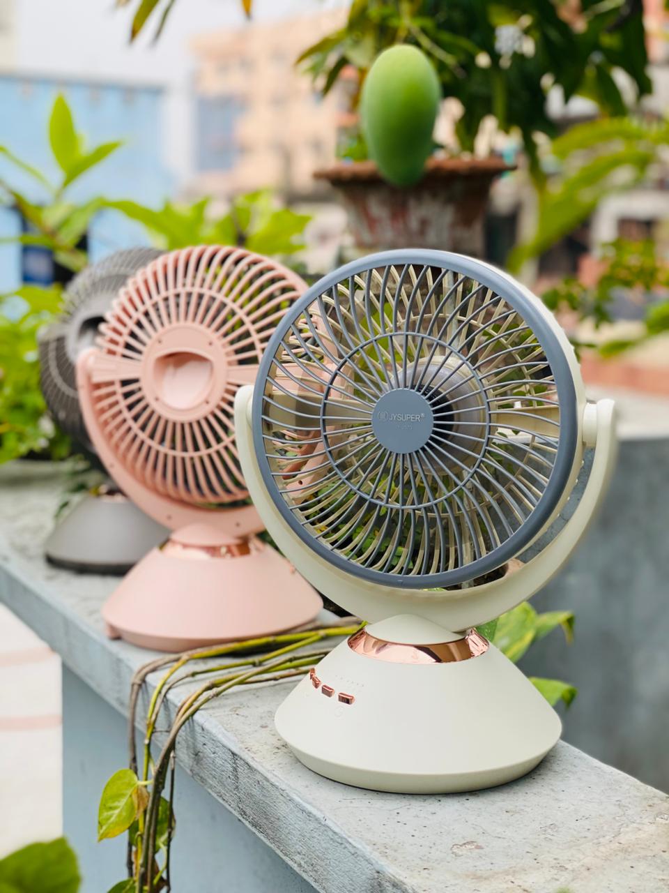Rechargeable Turbo Cooling Fan – 7200mAh Battery | 10Hours +  Backup | LED Light Syste \Model -2570m
