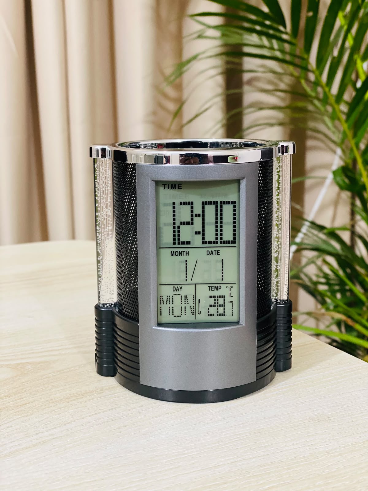 LED Pen Holder Clock(Raound) ডেস্ক ক্লক ও পেন হোল্ডার